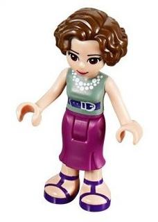 LEGO Minifigure-Charlotte, Magenta Mid Length Skirt, Sand Green Top-Friends-FRND091-Creative Brick Builders